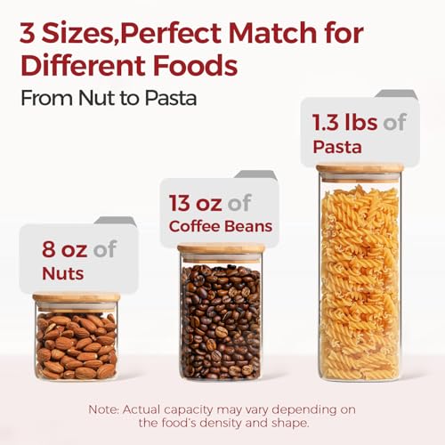 Glass Pantry Storage Containers with Lids 0.6 (6 Count)