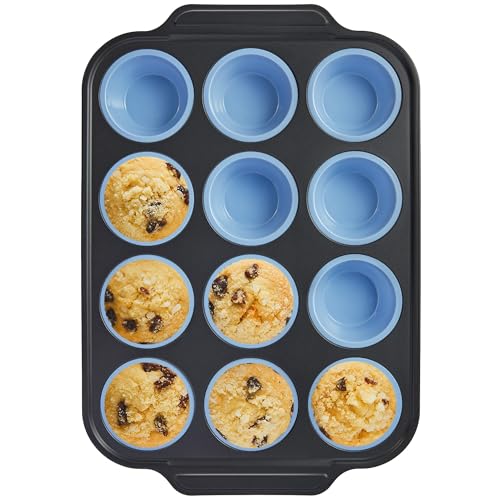 Silicone Muffin Pans for Baking with Metal Frame
