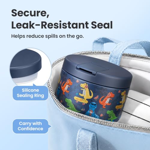 12oz Insulated Vacuum Food Jar with Buckle Lid Wide Mouth Soup Thermo for Hot Food Kids Leakproof Stainless Steel Lunch Container