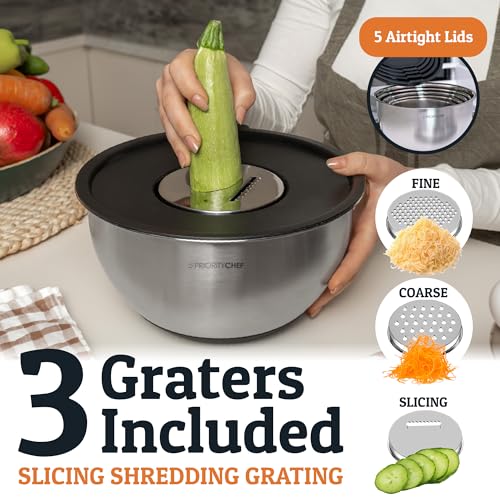 Stainless Steel Mixing Bowls with Lids Set