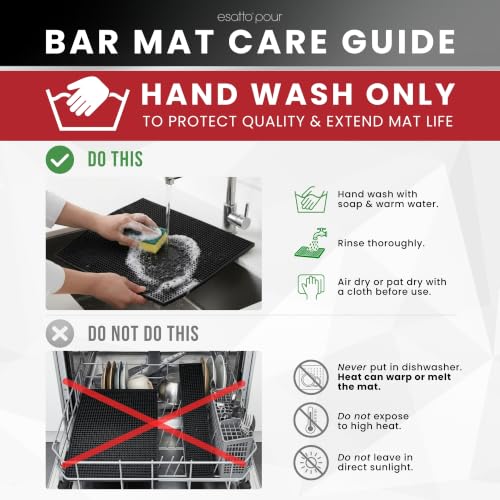 23.375” x 7.75” Double Width Professional Spill Bar Supply Mat Bartender Non (2 Count)