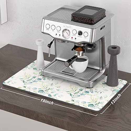 Coffee Mat 12" x 19" Cute Minimalism Design Coffee Bar Mats for Espresso Machine Station Accessories and Organizer