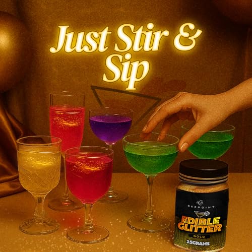 Gold Edible Glitter for Drinks 15g