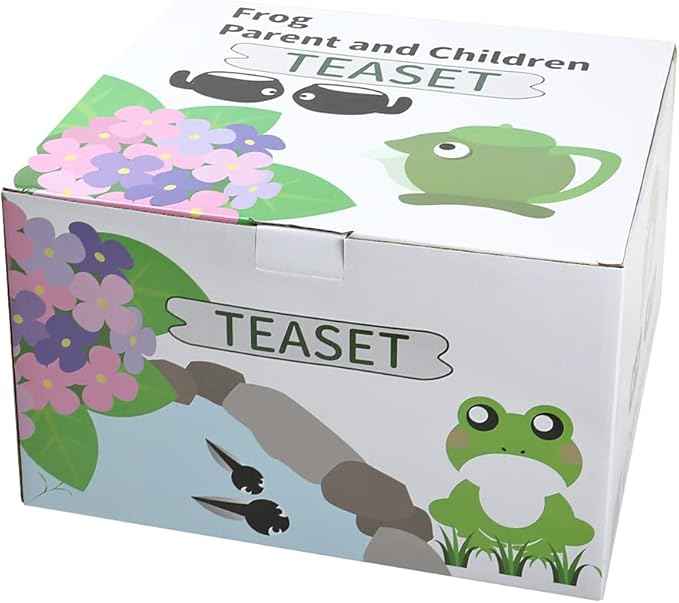 Frog Teapot & Cup Set, Japanese Tea Service with Filter & Gift Box (30 oz Teapot, 2 5 oz Cups)