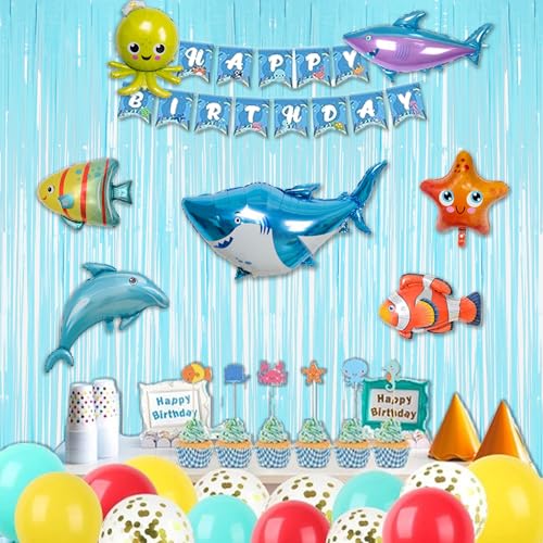 Pastel Blue Fringe Curtains Party Streamers Backdrop (2 Count)