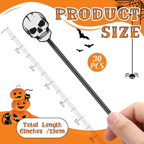 30 Pcs Halloween Swizzle Sticks Skull Fall Drink Stirrers