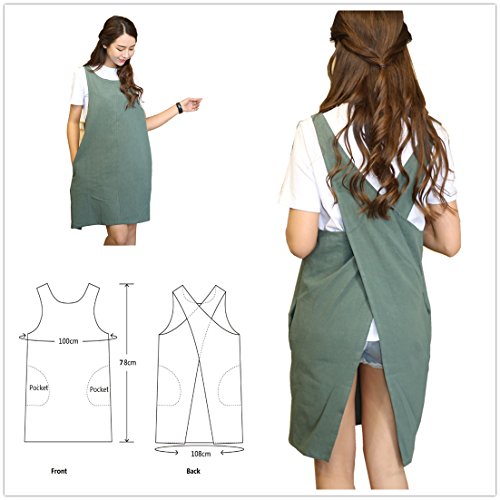 Soft Cotton Linen Apron Solid Color Halter Cross Bandage Aprons Japanese Style X Shape Kitchen Cooking Clothes Gift for Women Chef Housewarming