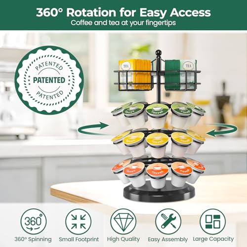K Cup Holder Coffee Pod Organizer Carousel for Countertop