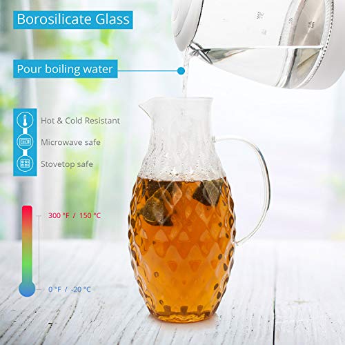Borosilicate Glass Pitcher with Lid & Spout