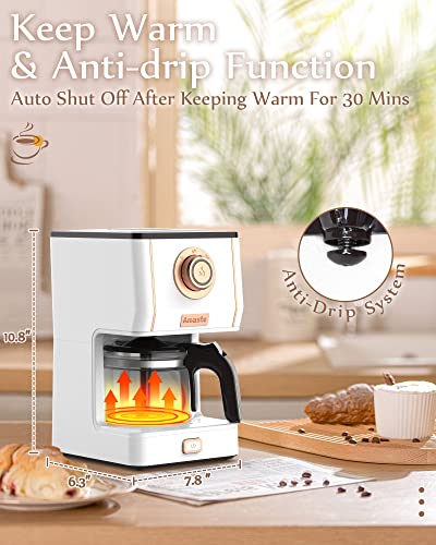 Retro Style Coffee Machine with 25 Oz Glass Coffee Pot