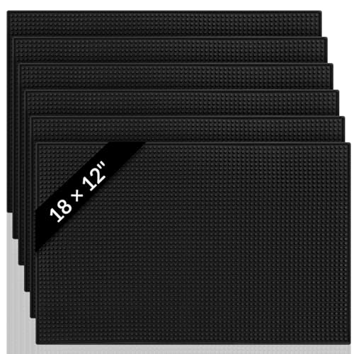 18 Pcs Bar Mat 18 X 12 Inch Black (18 Count)