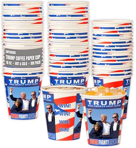 Trump Design Disposable Paper Coffee Cups (100 Count)