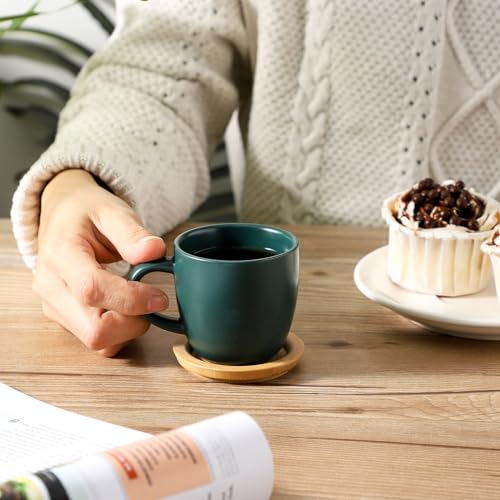 Stackable Porcelain Mini Espresso Cups and Saucers Set of 6