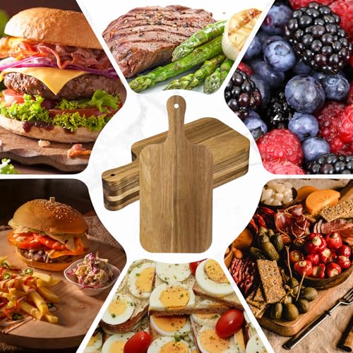 6 Pcs Wood Cutting Boards Bulk Thicken with Handle Kitchen (6 Count)