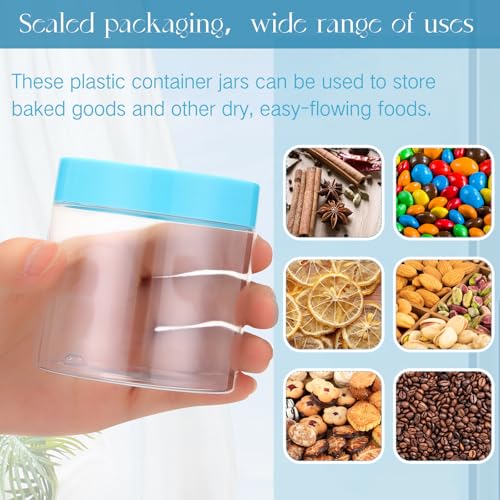4 Pcs Plastic Jars Wide Mouth with Lids (4 Count)