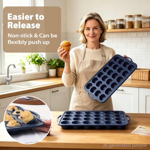 2 Pack Mini Silicone Muffin Pan with Frame (2 Count)