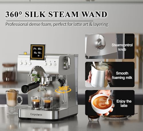 CB2 20 Bar Espresso Machine with Milk Frother Steam 1350W Silver