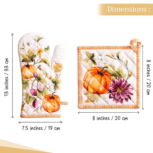 100% Cotton Oven Mitt & Pot Holder Set (2 Count)