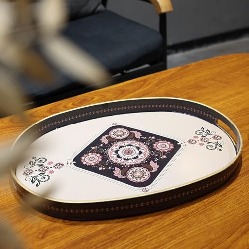 Oval Plastic Serving Tray with Handles