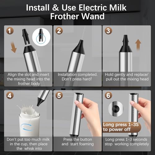 Rechargeable Milk Frother with Stand
