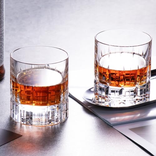Crystal Whiskey Glasses Set of 2 Hand Blown Old Fashioned Glasses (2 Count)
