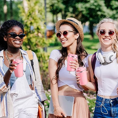 4 Pcs 13 oz Travel Coffee Mug Insulated Reusable Coffee Cups with Leakproof Lid Stainless Steel Portable Tumbler for Keep Hot or Ice Milk Tea
