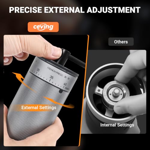 Mini Manual Coffee Grinder With 40 Adjustable Settings