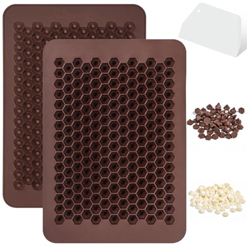 Chocolate Chip Mold 202 Cavity Silicone Mini Candy Molds LFGB 2 Pack For Non Dairy & Sugar Organic Chocolate Chips & Mini Gumdrop