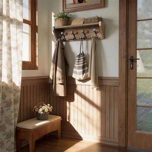 Wall Shelf with Hooks