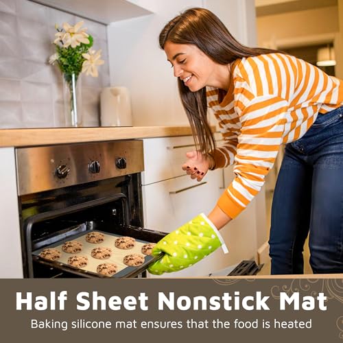 4 Pack Silicone Baking Mat Nonstick 2 Half and 2 Quarter Size (4 Count)
