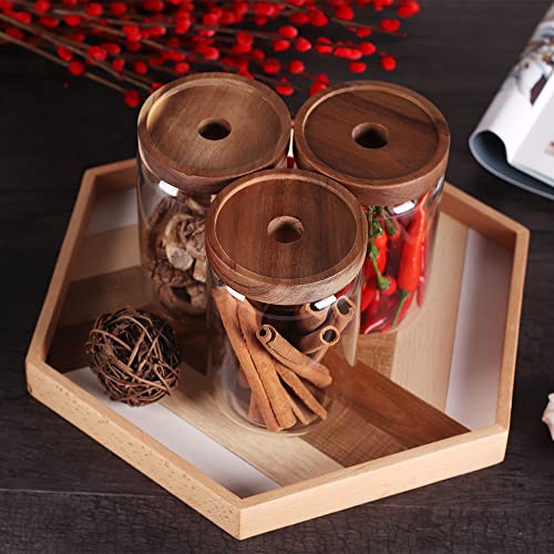 Glass Jars Food Storage Containers with Airtight Acacia Lids