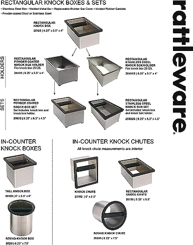 Stainless Steel Open Bottom Knock Box Chute with Rubber Bar