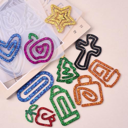 Christmas Book Mark Resin Molds Silicone Bookmark Mold Xmas for Epoxy 5