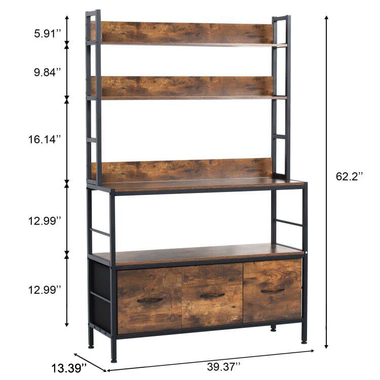 Kitchen Bakers Rack with Baskets