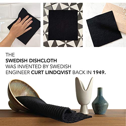 Black Swedish Dishcloths for Kitchen (3 Count)