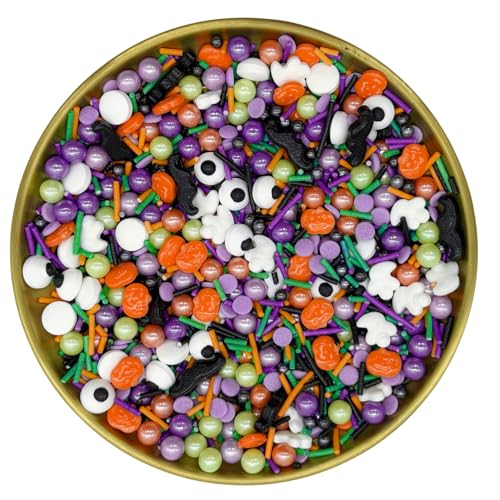 Pumpkins & Ghosts & Eyes Sprinkles Halloween Edible Eyes Cake Decoration Cupcake Toppers Cookie Decorating Perfect for Cakes (3 Ounce)