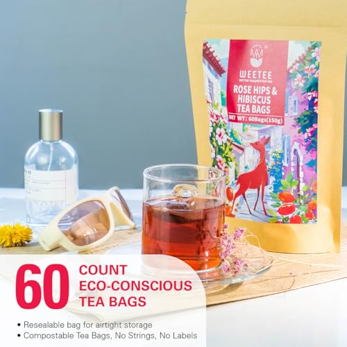 Rosehips Hibiscus Tea Bags 60 Count