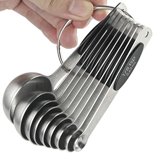 Magnetic Measuring Spoons Set of 9 Stainless Steel Measuring Spoons