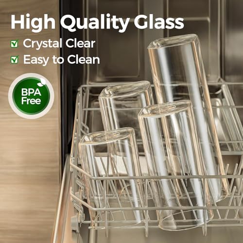Glass Pantry Storage Containers with Bamboo Lids 1Qt 4 Pack Square (4 Count)