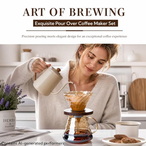 Pour Over Coffee Maker Set 20 oz (2 Count)