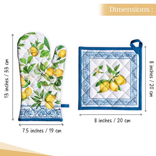 100% Cotton Oven Mitt & Pot Holder Set (2 Count)