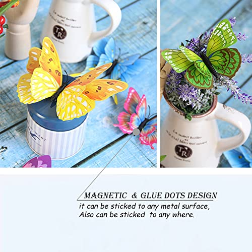 3D Butterfly Wall Decor Butterfly Decorations Stickers with Magnets (48 Count)