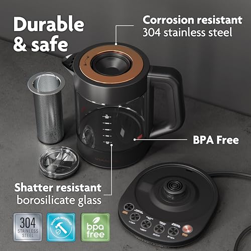 Viante Alba Electric Tea Kettle With Infuser