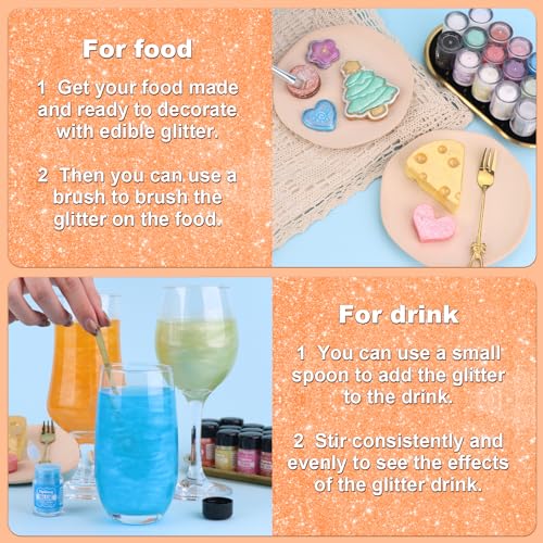Orange Edible Glitter