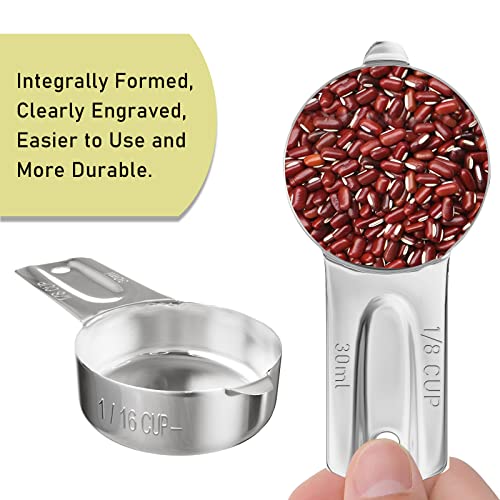 2PCS 1/8CUP(30ml, 1oz) Measuring Cup, 18/8 Stainless Steel Measure Scoop