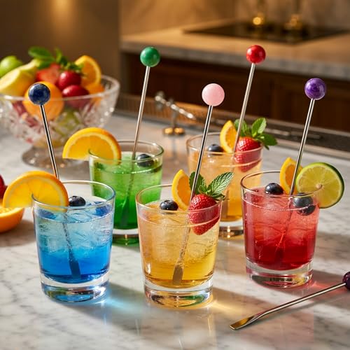 6 Pcs 7.5'' Metal Stir Sticks