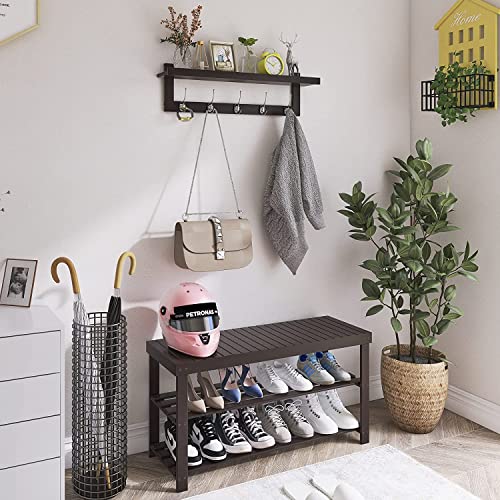 Coat Hooks with Shelf Wall