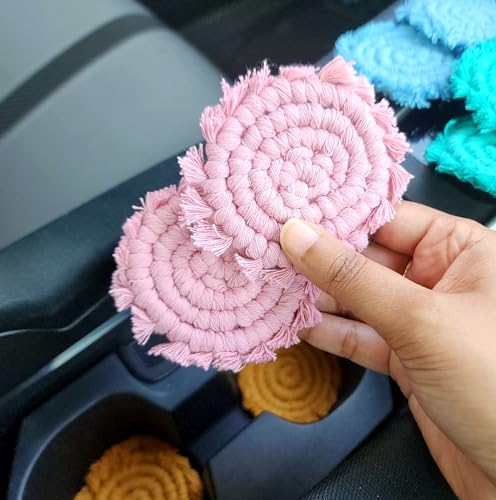 Cotton Car Coasters for Cup Holders (2 Count)