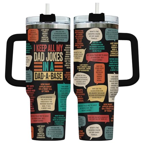 Daddy Keep All My Dad Jokes Base 40 oz Tumbler with Handle