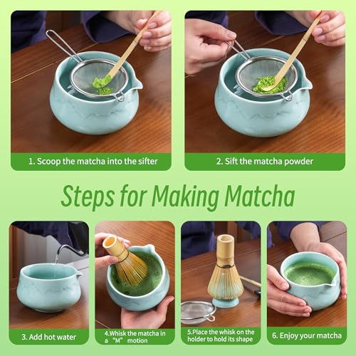 7 Pcs Matcha Whisk Set Blue